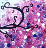 Abstract Purple Tree, Original Textured Landscape Painting By Lafferty - 24 X 54 Sale 22% Off 3 small