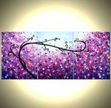 Abstract Purple Tree, Original Textured Landscape Painting By Lafferty - 24 X 54 Sale 22% Off 4 small