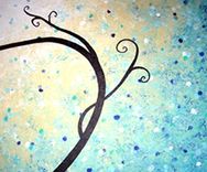 Abstract Blue Tree, Textured Tree Painting, Original Blue Green Landscape, Impressionist Tree 4 small