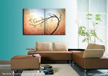 Original Modern Large Abstract Contemporary Fine Art Acrylic Red Yellow Tree Landscape 1 small