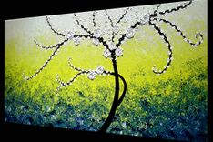 Original Xlarge 4ft X 2ft Gallery Wrap Canvas Contemporary Impasto Tree Painting Modern Abstract 4 small