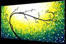 Original Abstract Tree Painting, Green White Landscape Painting, Textured Tree Painting 5 small