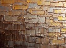 Abstract Metallic Reflective Original Painting Contemporary Impasto Gold Bronze 1 small