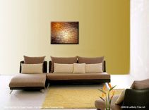 Abstract Metallic Reflective Original Painting Contemporary Impasto Gold Bronze 2 small