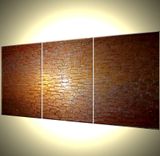 Original Large Abstract Painting Gold Bronze Texture Modern Palette Knife, Thick Textured Painting 2 small