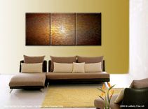 Original Large Abstract Painting Gold Bronze Texture Modern Palette Knife, Thick Textured Painting 5 small