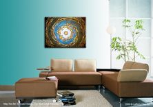 Abstract Blue Art, Gold Painting,Textured Original Modern Painting On Sale By Dan Lafferty - 24 X 30 5 small