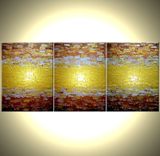 Original Large Abstract Gold Art, Metallic Textured Painting, Lafferty - 24x54 Sale 22% Off Sale 2 small
