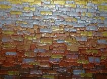 Abstract Painting, Palette Knife Art, Large Textured Artwork, Gold Metallic, Modern Impasto 3 small