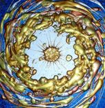 Original Abstract Blue Gold Metallic Painting By Lafferty - 24 X 54 - One Day Sale Sale 22% Off 4 small
