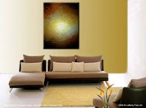 Huge Thick Textured Original Knife Painting-Gold Metallic Abstract Bronze Modern Impasto Art, 48x36 2 small