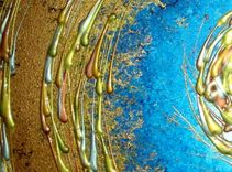 Original Xlarge Painting, Modern Abstract Art, Blue Gold Textured Paintings, Night Stars 2 small