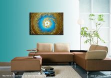 Original Xlarge Painting, Modern Abstract Art, Blue Gold Textured Paintings, Night Stars 4 small