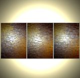 Abstract Painting, Gold Silver Original Art, Textured Palette Knife Paintings Lafferty - 72x30 1 small