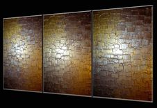 Abstract Painting, Gold Silver Original Art, Textured Palette Knife Paintings Lafferty - 72x30 2 small