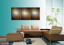 Abstract Painting, Gold Silver Original Art, Textured Palette Knife Paintings Lafferty - 72x30 3 small