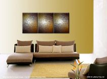 Abstract Painting, Gold Silver Original Art, Textured Palette Knife Paintings Lafferty - 72x30 4 small