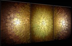 Abstract Gold Palette Knife Painting Original Metallic Textured - 24x54 Lafferty, Sale 22% Off 4 small