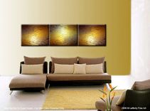 Abstract Painting, Textured Metallic Art, Large Gold Paintings, Original Bronze Reflective Paintings 2 small