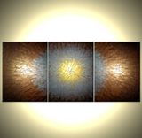 Abstract Painting, Textured Paintings, Silver Gold Bronze, Original Acrylic Painting 2 small