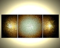 Huge Silver Original Large Textured Painting Abstract Bronze Contemporary Palette Knife 5 small