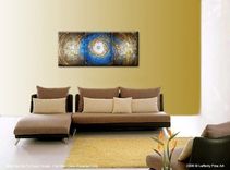 Abstact Blue Gold Original Art, Metallic Painting, By Dan Lafferty - 54x24 - Sale 22% Off 1 small