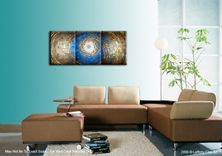 Abstact Blue Gold Original Art, Metallic Painting, By Dan Lafferty - 54x24 - Sale 22% Off 2 small