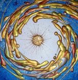 Abstact Blue Gold Original Art, Metallic Painting, By Dan Lafferty - 54x24 - Sale 22% Off 5 small