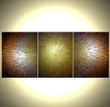 Original Abstract Gold Painting, Palette Knife Art, Original Bronze Metallic, Textured Impasto 1 small