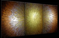 Original Abstract Gold Painting, Palette Knife Art, Original Bronze Metallic, Textured Impasto 2 small