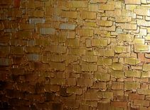 Original Thick Textured Painting By Dan Lafferty - Gold Metallic Abstract Bronze Modern Impasto 1 small