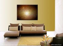 Original Thick Textured Painting By Dan Lafferty - Gold Metallic Abstract Bronze Modern Impasto 4 small