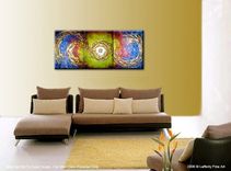 Original Abstract Gold Metallic Textured Painting By Lafferty - 24 X 54 - Sale 22% Off 1 small