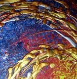 Original Abstract Gold Metallic Textured Painting By Lafferty - 24 X 54 - Sale 22% Off 3 small