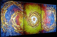 Original Abstract Gold Metallic Textured Painting By Lafferty - 24 X 54 - Sale 22% Off 4 small