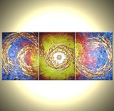 Original Abstract Gold Metallic Textured Painting By Lafferty - 24 X 54 - Sale 22% Off 5 small