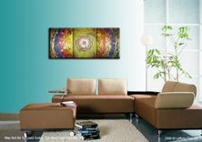 Abstract Painting, Original Art,Gold Metallic Textures,Hurricane Cyclone Painting, Red Yellow Storm 3 small