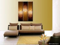 Original Large Textured Painting Contemporary Gold Metallic Abstract Impasto Palette Knife - 36x48 2 small