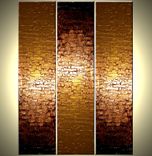 Original Large Textured Painting Contemporary Gold Metallic Abstract Impasto Palette Knife - 36x48 4 small