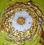 Abstract Gold Original Huge Bronze Copper Textured Painting By Lafferty - One Day Sale 22% Off 2 small