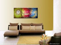 Abstract Gold Original Huge Bronze Copper Textured Painting By Lafferty - One Day Sale 22% Off 3 small