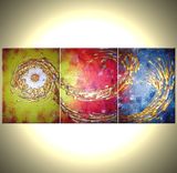 Abstract Gold Original Huge Bronze Copper Textured Painting By Lafferty - One Day Sale 22% Off 5 small