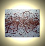 Silver Palette Knife Painting, Original Abstract Art, Bronze Large Painting, By Lafferty - 24x30 5 small