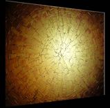 Textured Abstract Contemporary Metallic Gold Impasto Canvas Sculpture Painting 1 small