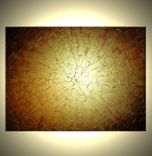 Textured Abstract Contemporary Metallic Gold Impasto Canvas Sculpture Painting 2 small