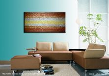 Metallic Painting, Original Art, Gold Abstract Paintings, Palette Knife Textured Art - 48x24 2 small