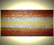 Metallic Painting, Original Art, Gold Abstract Paintings, Palette Knife Textured Art - 48x24 5 small