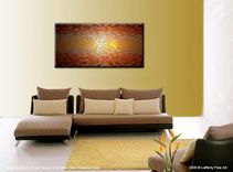 Original Gold Painting, Abstract Palette Knife Art, Contemporary Impasto, Metallic Texture - 48x24 2 small