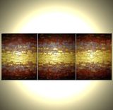 Original Abstract Metallic Painting, Textured Gold Painting, Textured Palette Knife Art, 24x54 1 small