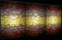 Original Abstract Metallic Painting, Textured Gold Painting, Textured Palette Knife Art, 24x54 5 small